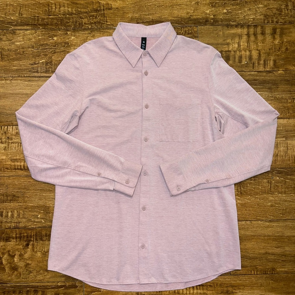 Like New Mens Lululemon Commission Long Sleeve Red and white. Size L